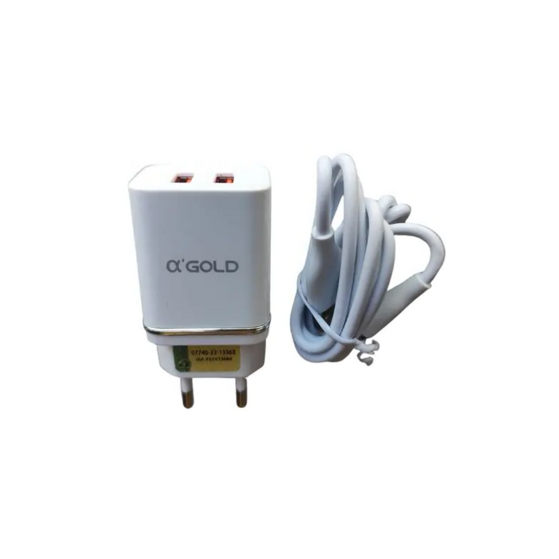 Carregador V8 Rápido a’GOLD 5.1A com 2 USB