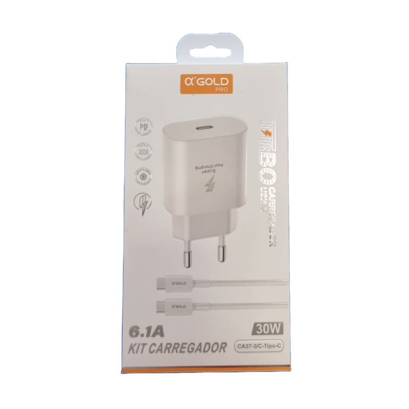 Carregador USB-C para Tipo C Turbo a’Gold Pro 30W 6.1A
