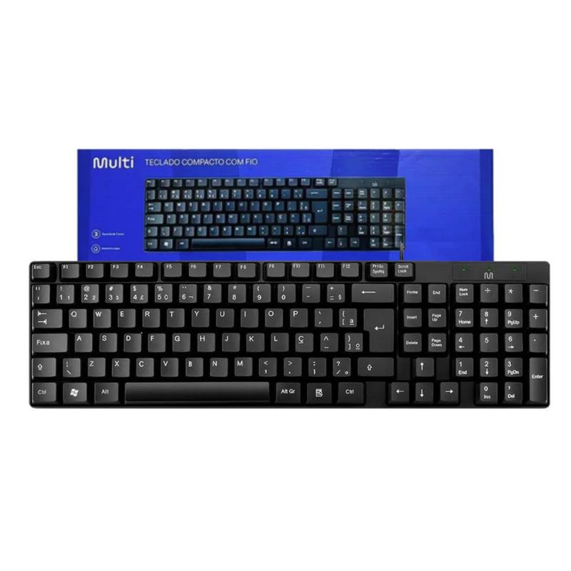 Teclado Multi Com Fio Tf100 Preto Português Brasil Cabo 1,2 Metros