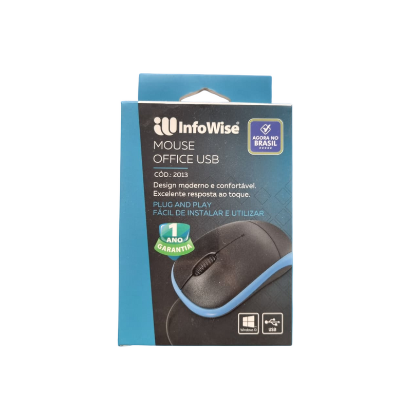 Mouse USB InfoWise – Conforto e Precisão para o Dia a Dia