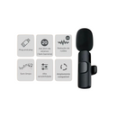 Microfone Sem Fio K9 Para Entrada Tipo C – Qualidade Profissional para Gravações e Transmissões