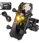 Suporte Universal De Celular Moto Carregador Usb Garras X
